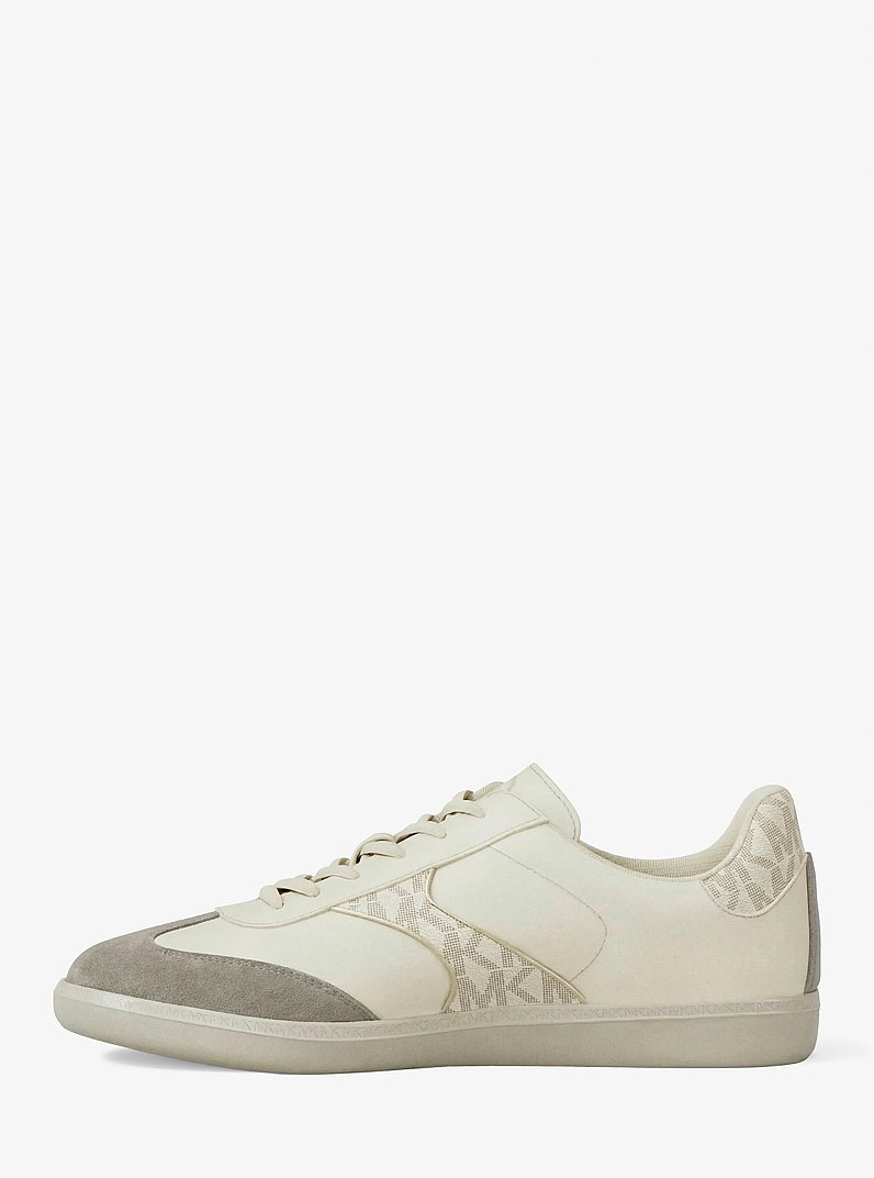 Benny Mixed-Media Sneaker in CREAM | Michael Kors