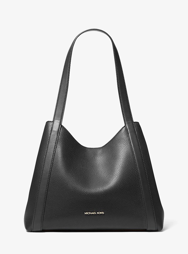 Rosemary Large Pebbled Leather Shoulder Bag in BLACK | Michael Kors