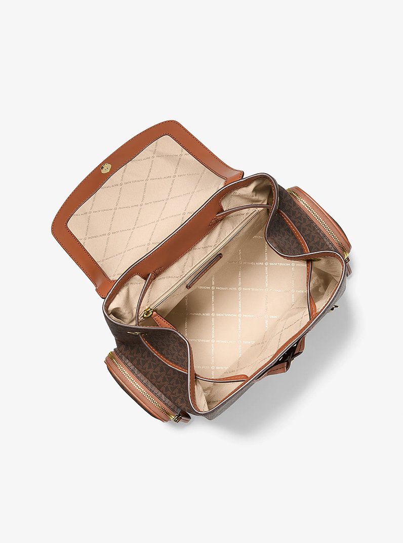 Jet Set Large Logo Backpack in BROWN | Michael Kors