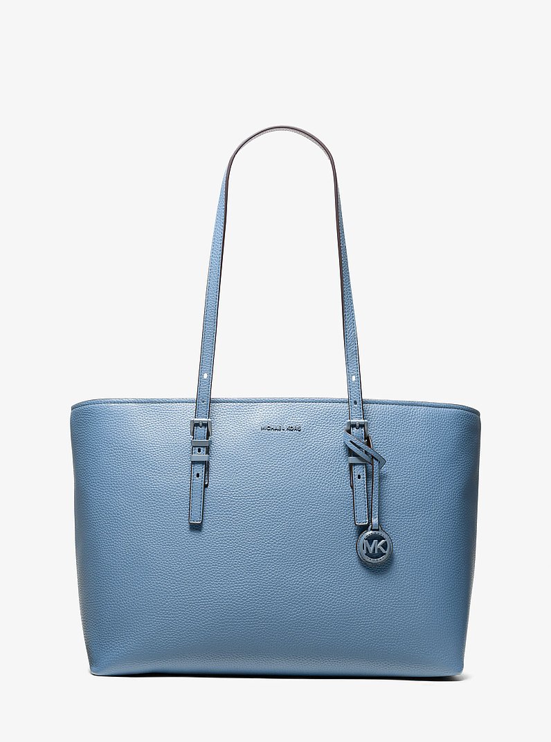 Quinn Large Pebbled Leather Tote Bag in FRENCH BLUE | Michael Kors