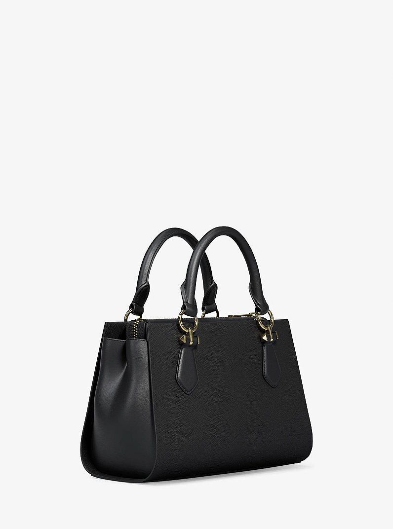 Marilyn Small Leather Satchel in BLACK | Michael Kors