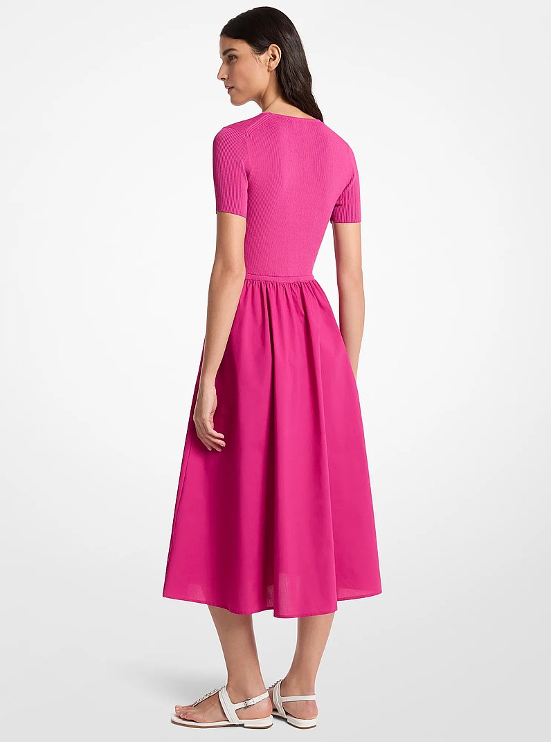 Viscose Blend Midi Dress in FRENCHPINK | Michael Kors