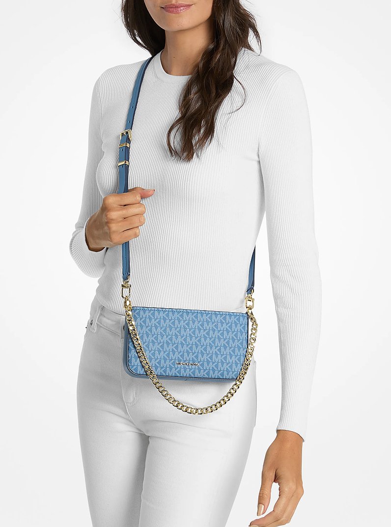 Bryant Small Signature Logo Convertible Pochette in FRENCH BLUE | Michael Kors
