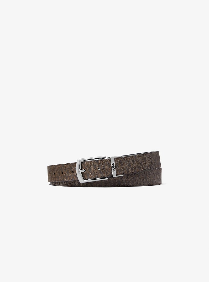 Reversible Signature Logo Belt in BROWN/BLACK | Michael Kors