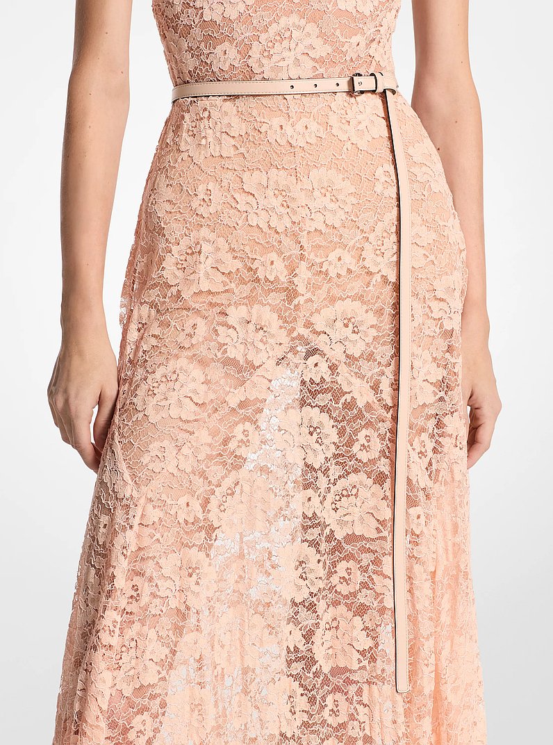 Carolyn Leather Belt in SHELL | Michael Kors