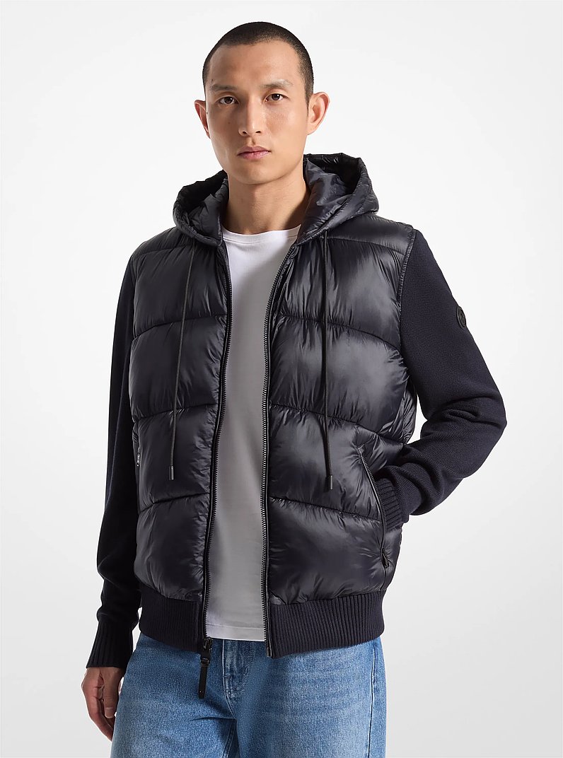 Veste en mat&eacute;riaux multiples Glenmavis in MINUIT | Michael Kors