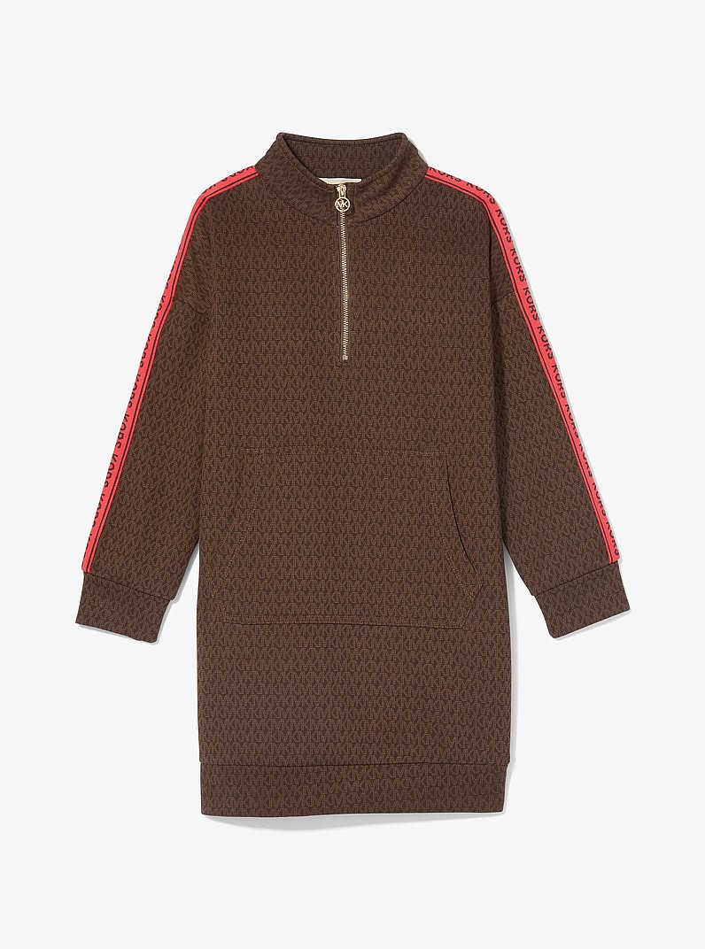 Vestido con logotipo y media cremallera in CHOCOLATE | Michael Kors
