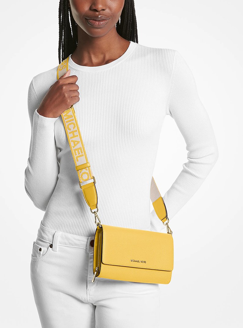 Jet Set Large Leather Crossbody Bag in DAISY YELLOW | Michael Kors