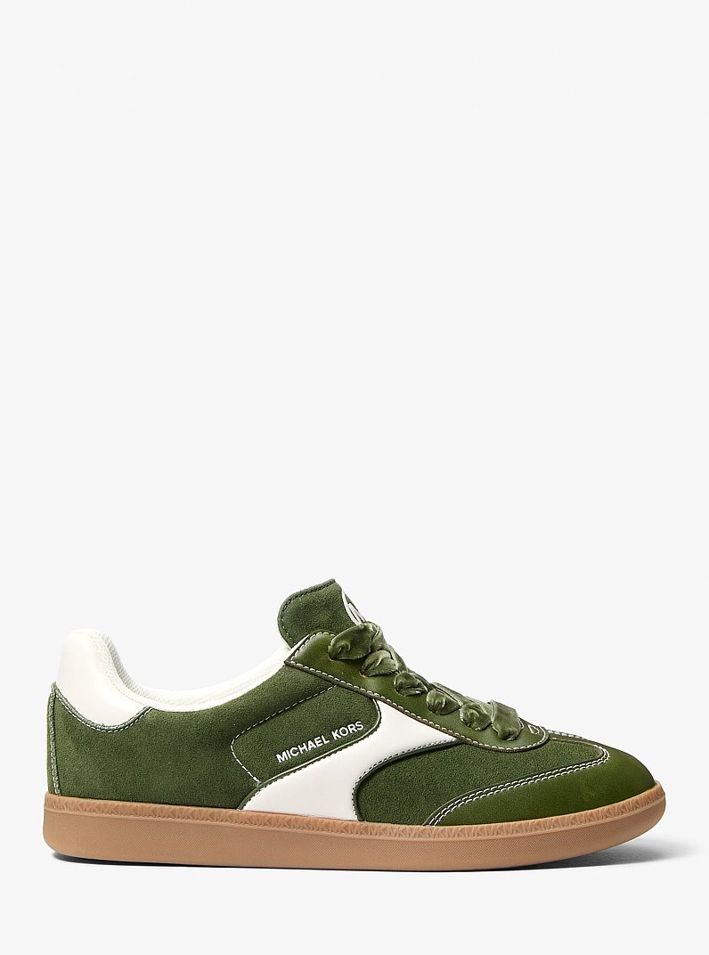 Benny Polyester Microsuede Sneaker in AMAZON GREEN | Michael Kors