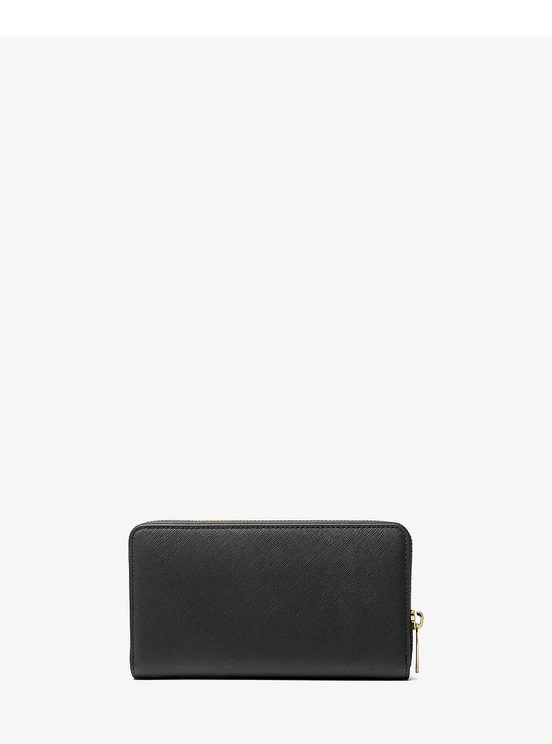 Jet Set Medium Saffiano Leather Wallet in BLACK | Michael Kors