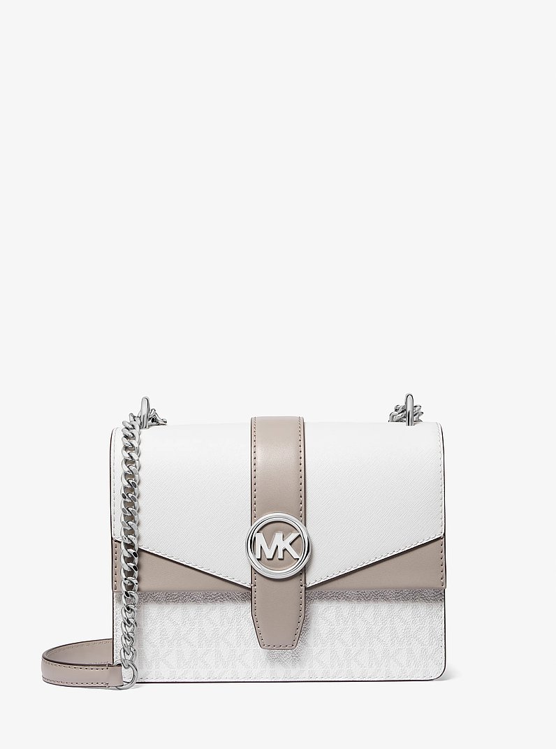 Greenwich Small Color-Block Signature Logo Crossbody Bag in BLANCO INTENSO | Michael Kors