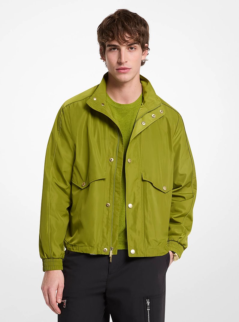 Water-Resistant Windbreaker Jacket in MEADOW GREEN | Michael Kors