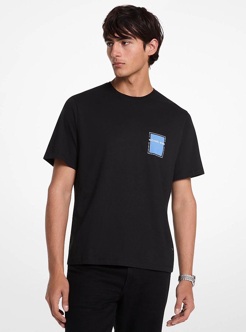 Graphic Logo Cotton T-Shirt in WHITE | Michael Kors