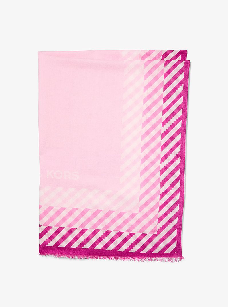 Gestreifter Schal aus Modal-Mischung in HIMBEERE | Michael Kors