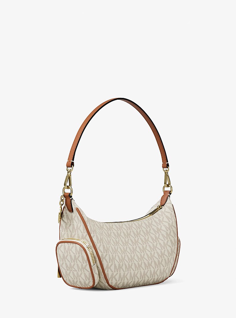 Merritt Small Signature Logo Convertible Shoulder Bag in VANILLA | Michael Kors