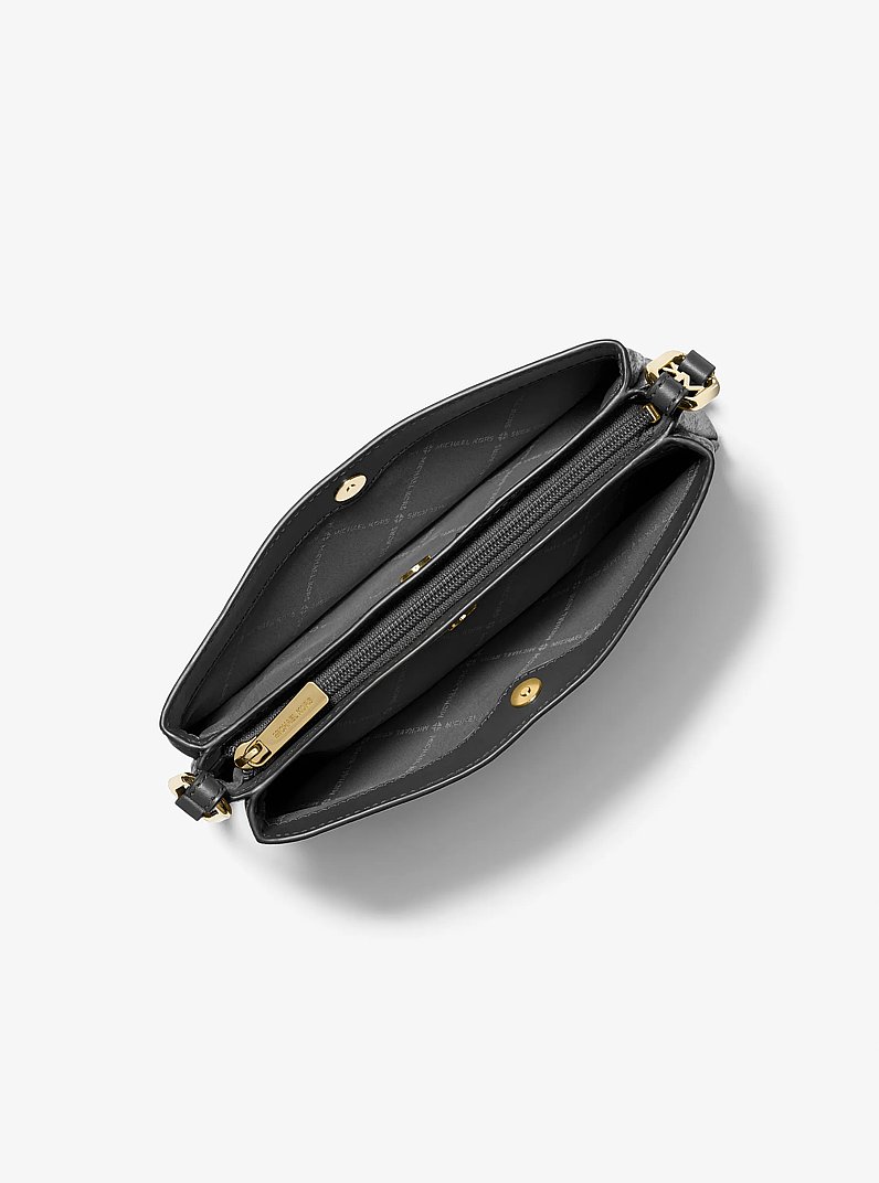 Trisha Medium Pebbled Leather Crossbody Bag in BLACK | Michael Kors