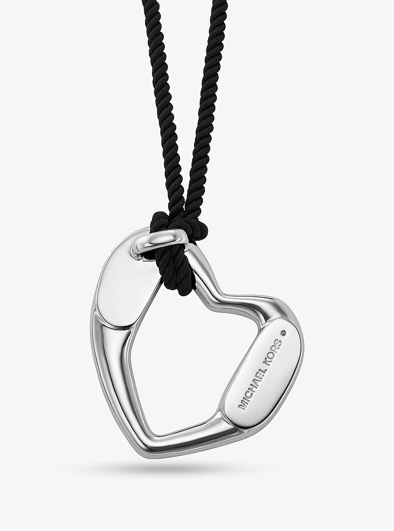 Precious Metal-Plated Brass Heart Necklace in SILVER | Michael Kors