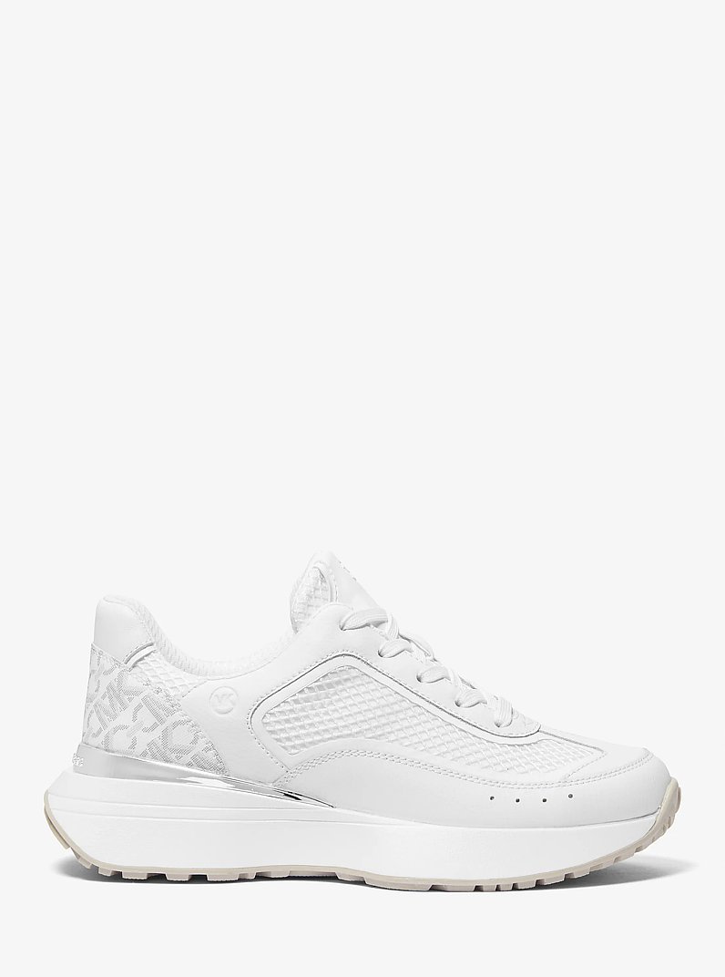 Ari Leather and Mesh Trainer in OPWHT MULTI | Michael Kors