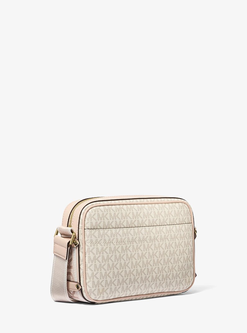 Grand sac &agrave; bandouli&egrave;re Maeve &agrave; logo Signature in VANILLE/ROSE P&Acirc;LE | Michael Kors