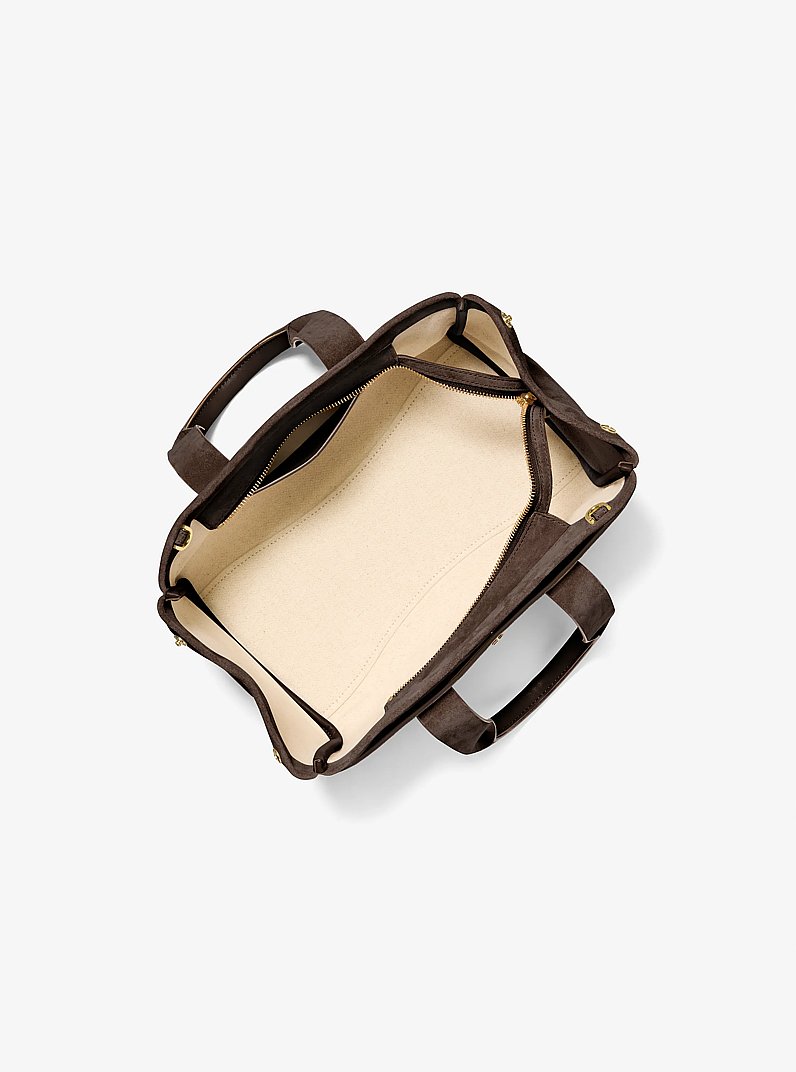 Romee Small Suede Satchel in CHOCOLATE | Michael Kors