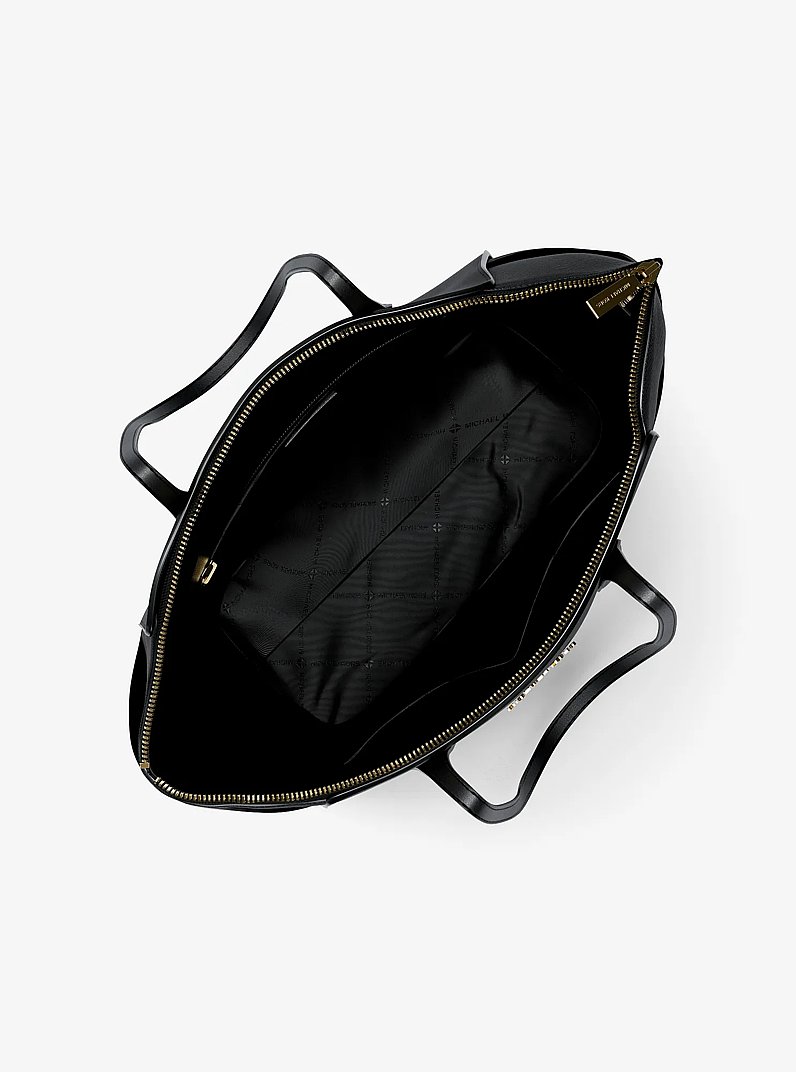 Marilyn Medium Saffiano Leather Tote Bag in BLACK | Michael Kors