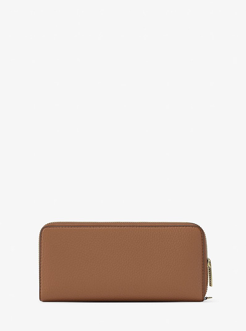 Jet Set Travel Large Pebbled Leather Wristlet in OREGANO - Sale