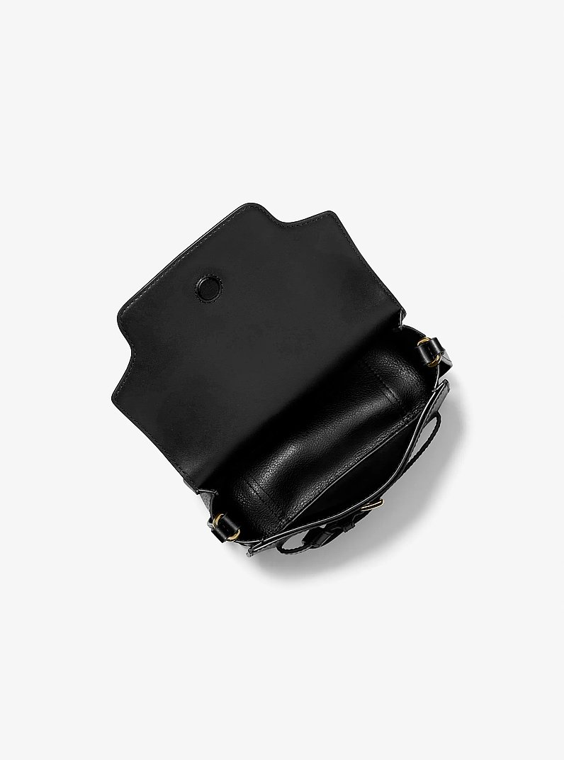 Emilia Small Pebbled Leather Saddle Crossbody Bag
