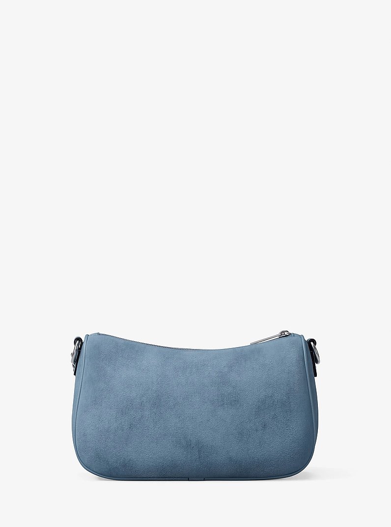 Carmela Medium Suede Convertible Crossbody Bag in DENIM | Michael Kors