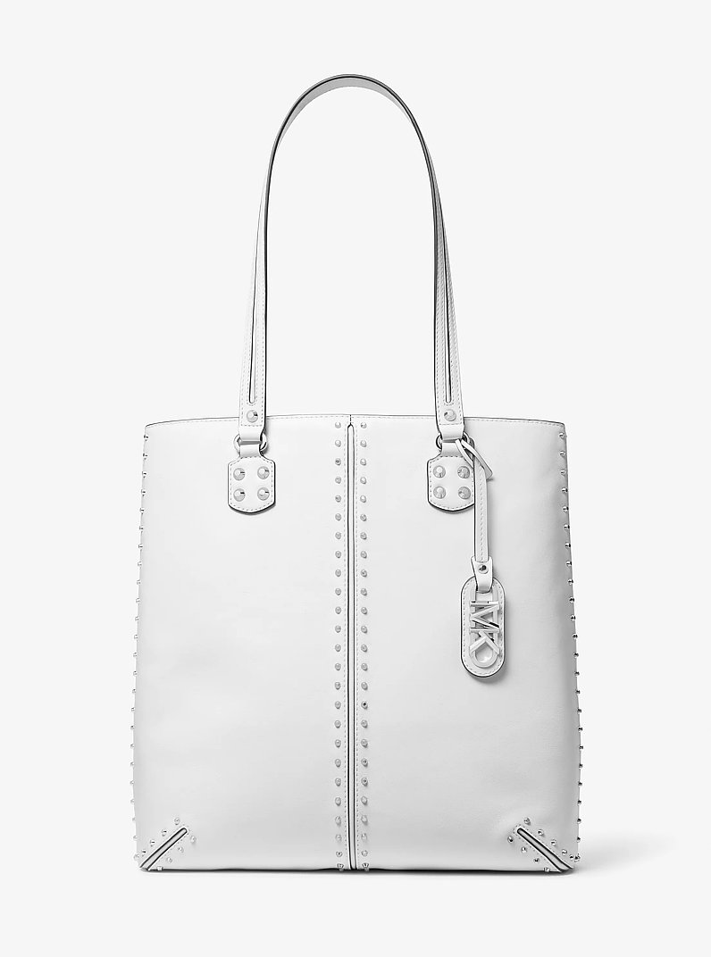 Bolso de mano Astor grande de cuero con tachuelas in BLANCO INTENSO | Michael Kors