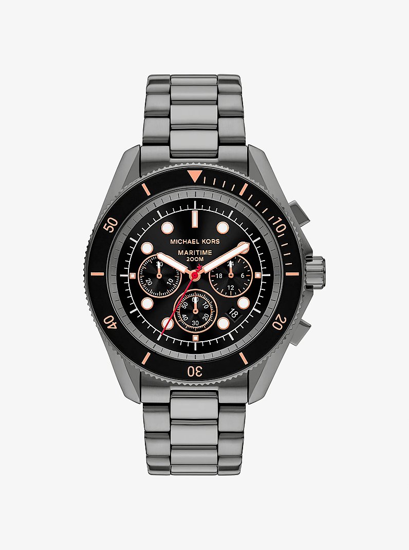 Oversized Maritime Gunmetal Watch in GUNMETAL | Michael Kors