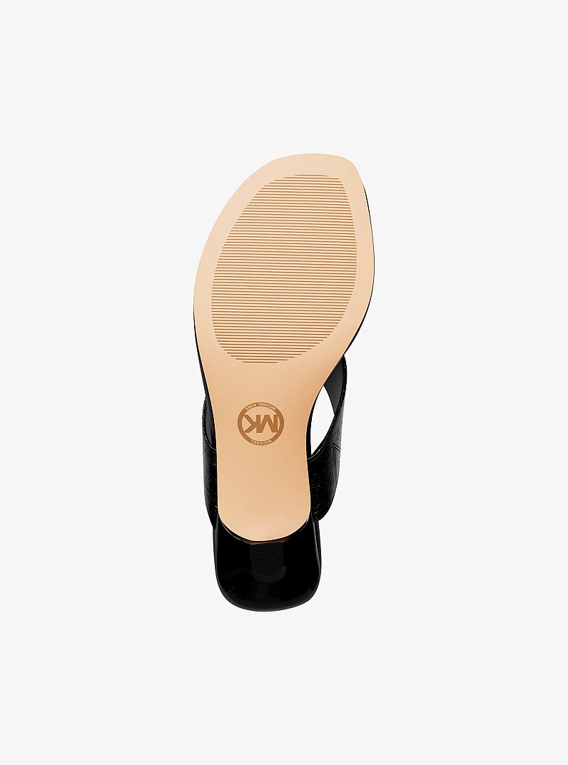 Anneka Patent Thong Sandal in BLACK | Michael Kors