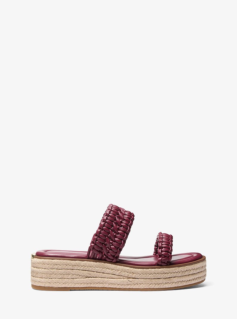 Audrina Braided Slide Sandal in MULBERRY | Michael Kors