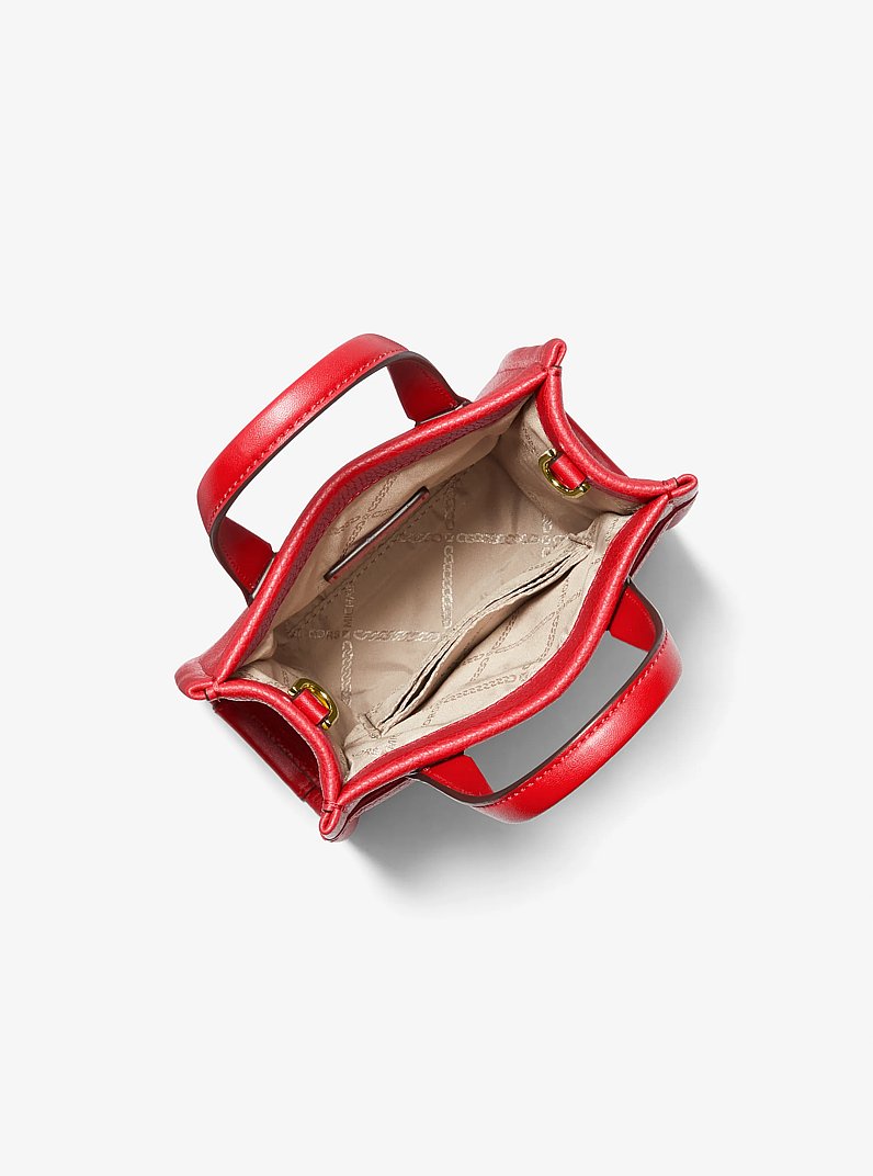 Gigi Extra-Small Pebbled Leather Crossbody Bag in LACQUER RED | Michael Kors