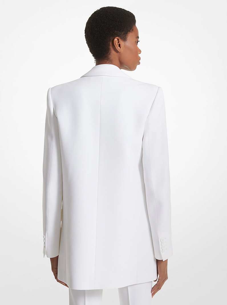 Double Crepe Sabl&eacute; Boyfriend Blazer in OPTIC WHITE | Michael Kors
