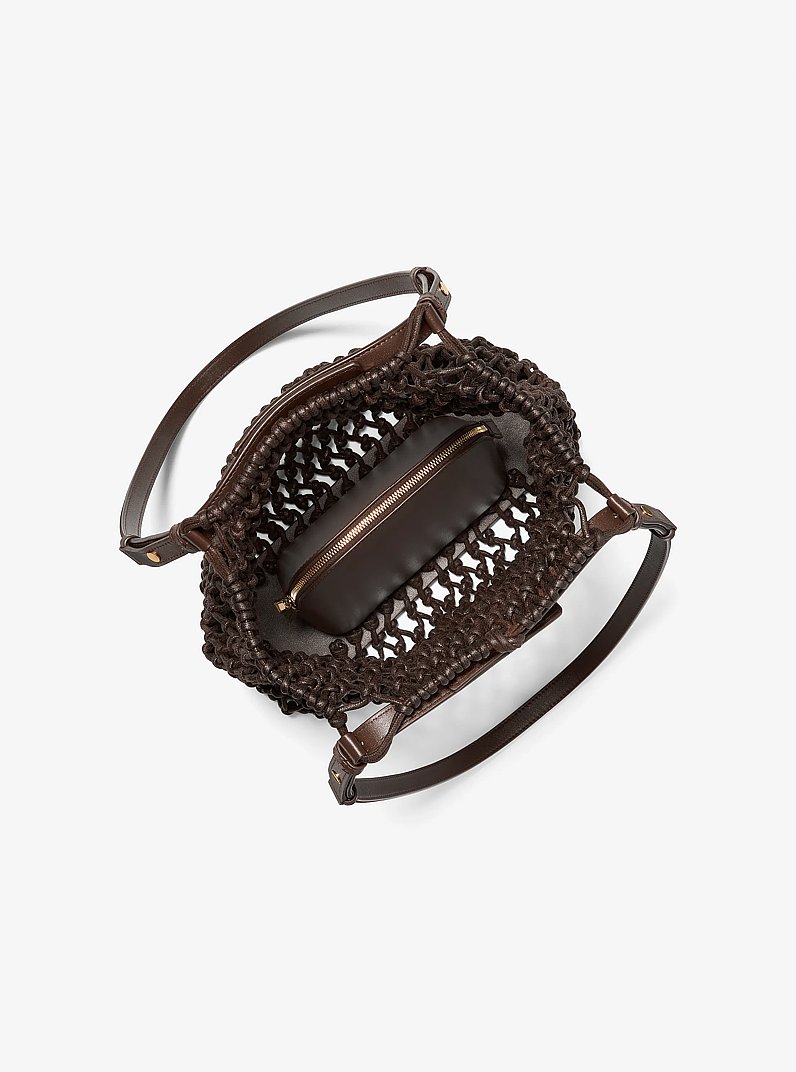 Loli Macram&eacute; Shoulder Bag in ESPRESSO | Michael Kors