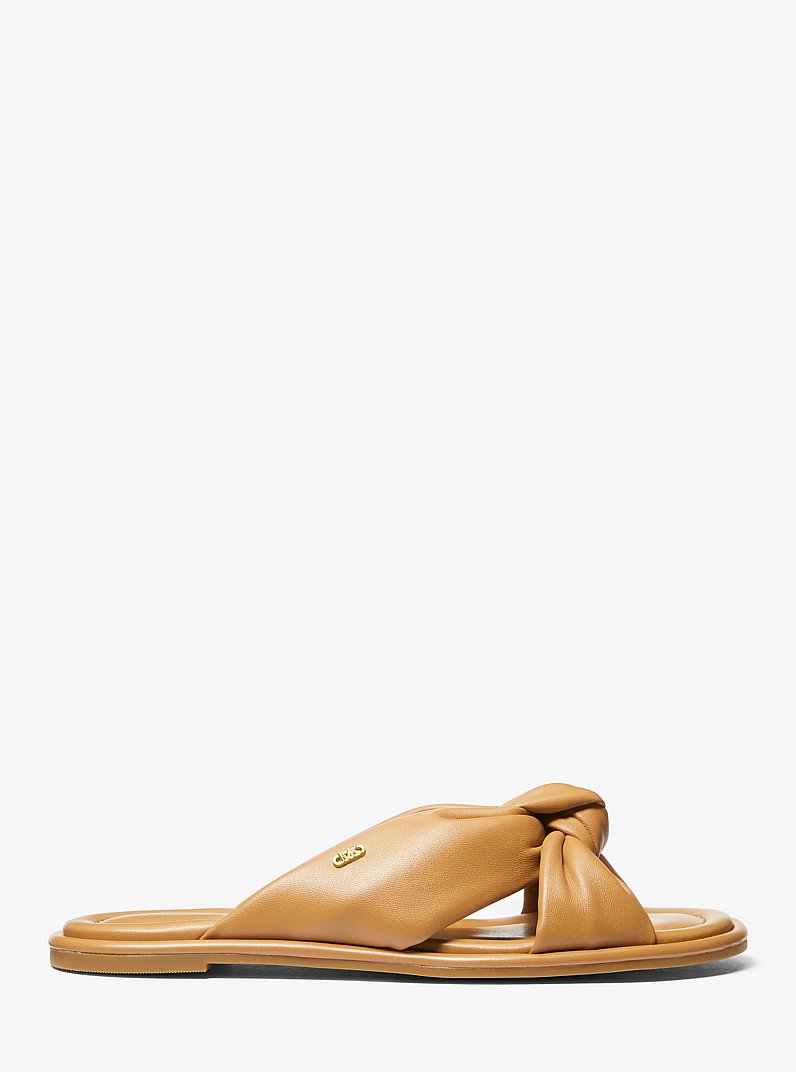 Sandale &agrave; enfiler Elena en cuir in GREY MED FAD | Michael Kors