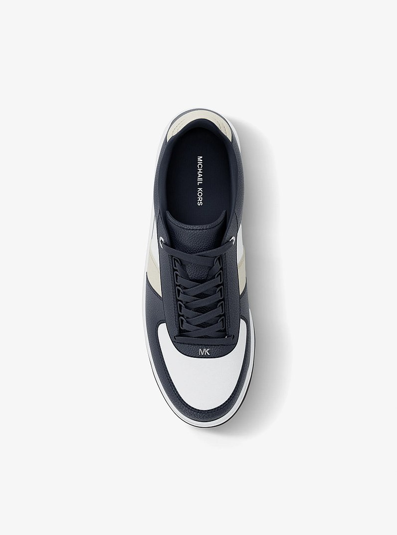 Brady Color-Block Leather Sneaker in NAVY | Michael Kors