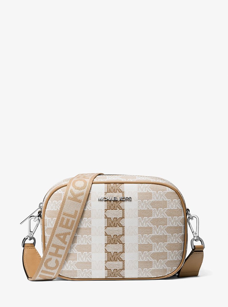 Jet Set Travel Medium Logo Stripe Crossbody Bag