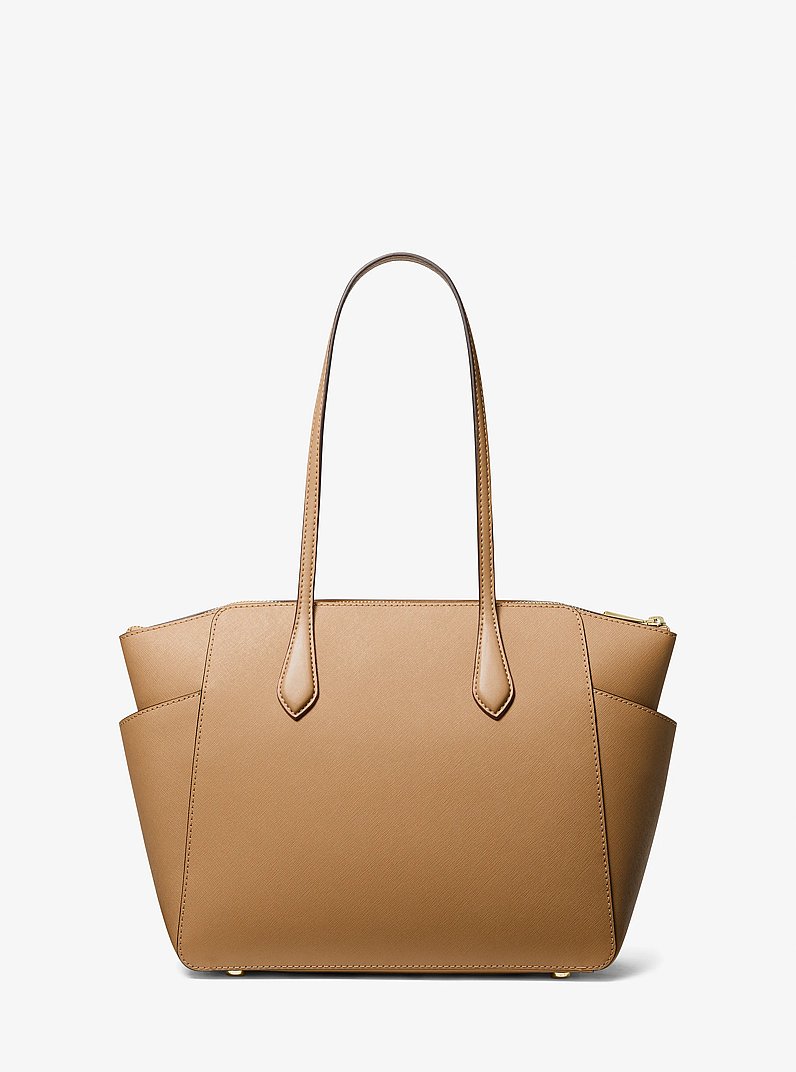 Marilyn Medium Saffiano Leather Tote Bag in CAMEL | Michael Kors