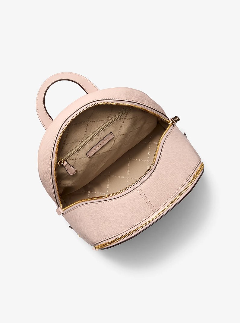 Rhea Medium Pebbled Leather Backpack in POWDER BLUSH | Michael Kors