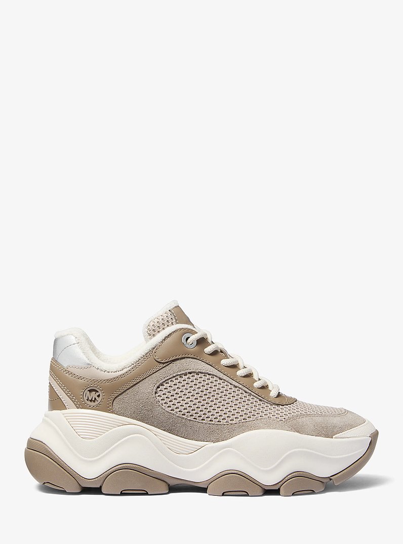 Atlas Mesh and Suede Trainer in BIRCH | Michael Kors