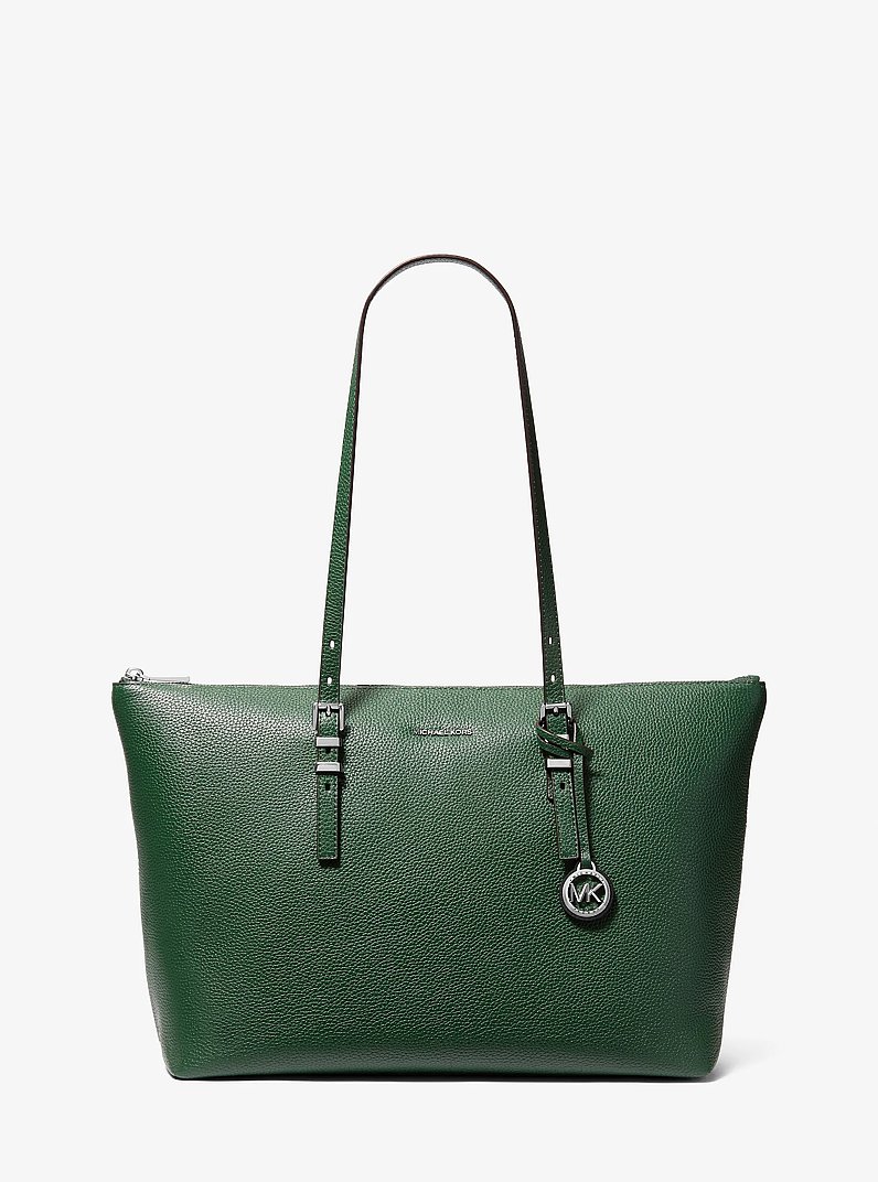 Quinn Large Pebbled Leather Tote Bag in MOSS | Michael Kors