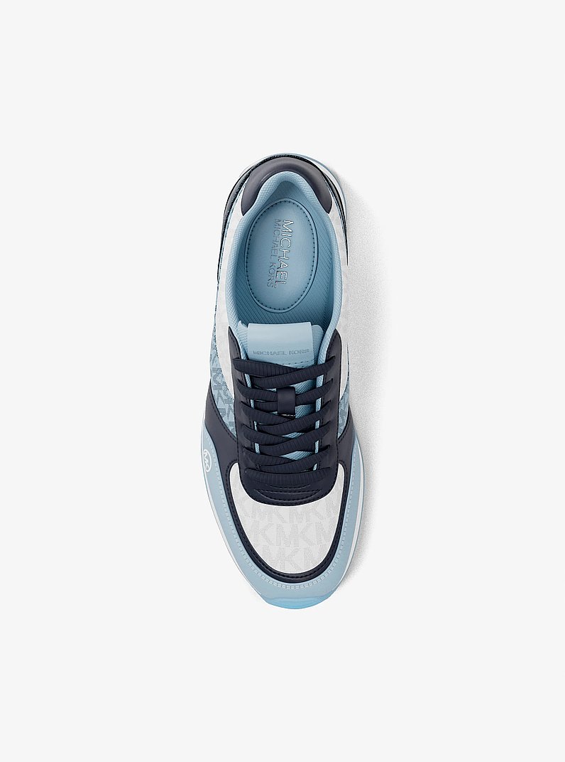 Andi Mixed-Media Trainer in PALE BLUE MULTI | Michael Kors