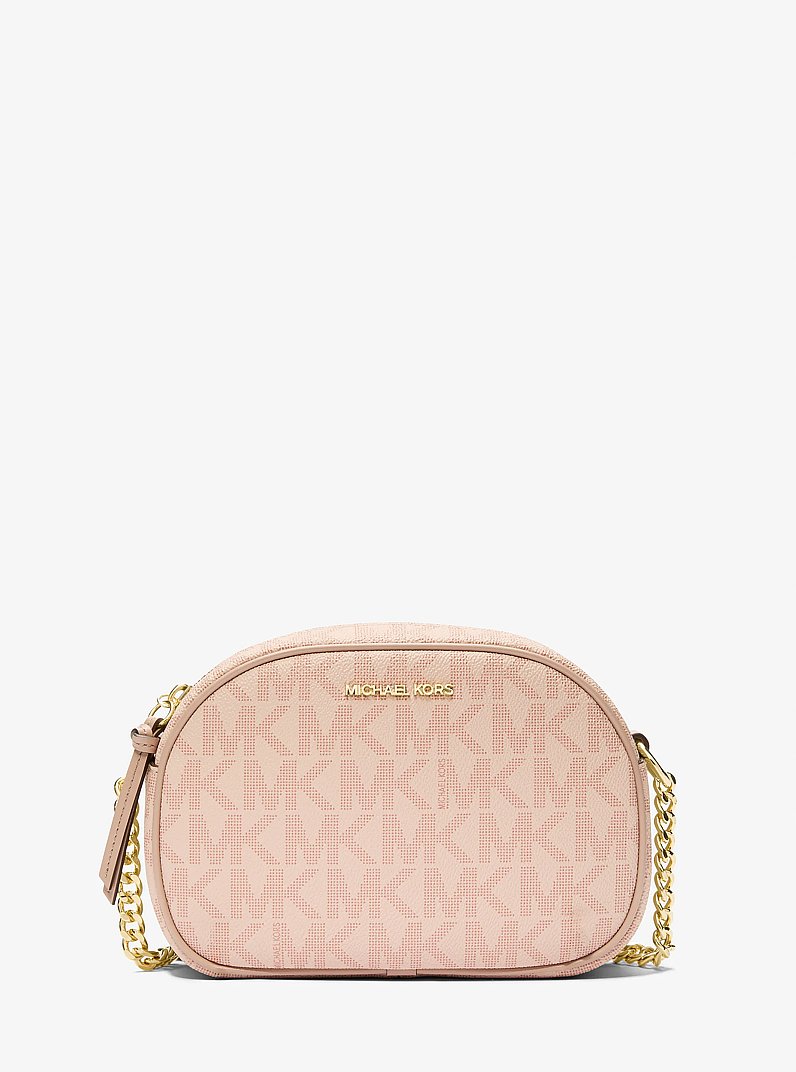 Jet Set Small Signature Logo Oval Crossbody Bag in BALLET | Michael Kors
