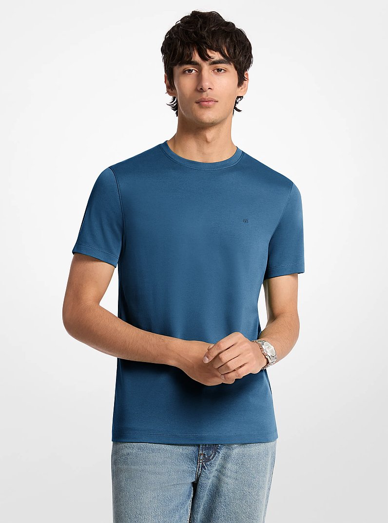T-Shirt aus Baumwolle in FLUSSBLAU | Michael Kors
