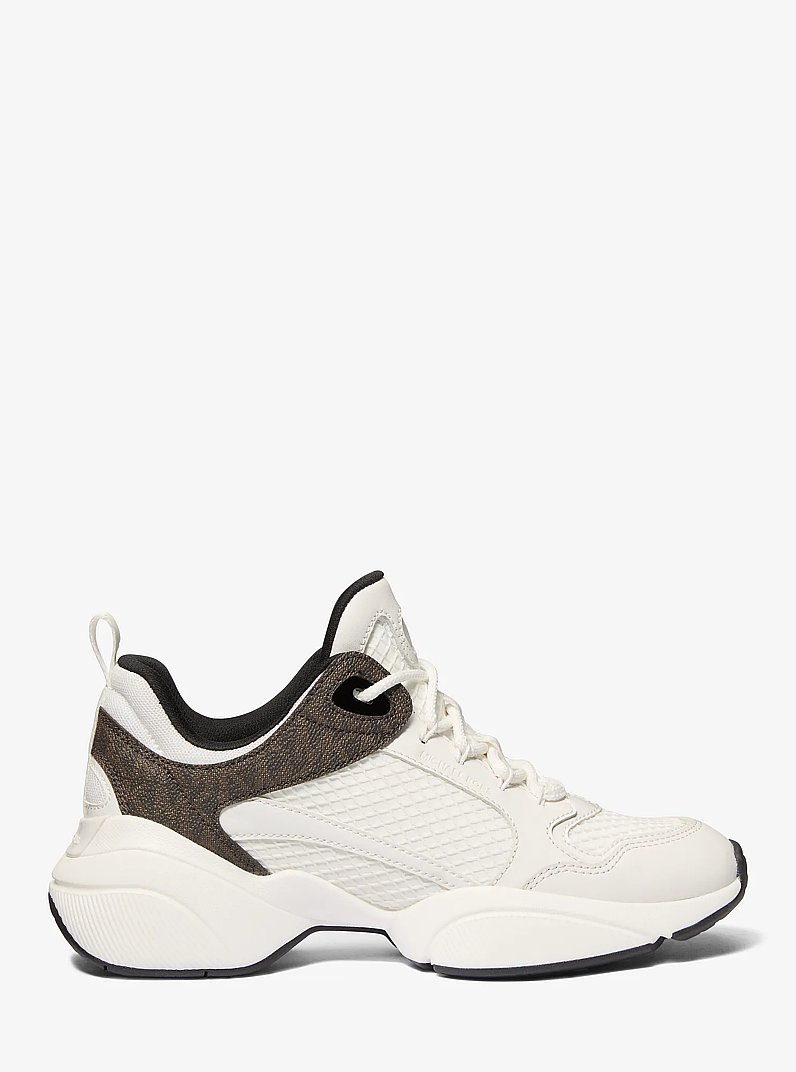 Sneaker Bowie in mesh con stampa logo in MARRONE MULTI | Michael Kors