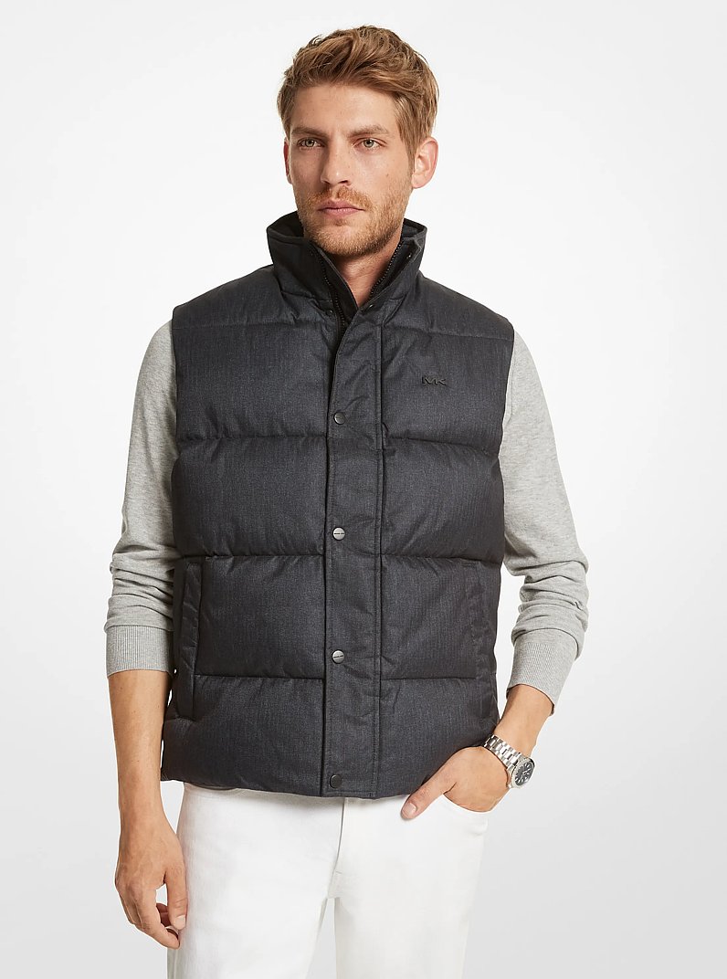 Hanworth Brushed Twill Quilted Vest in NAVY | Michael Kors