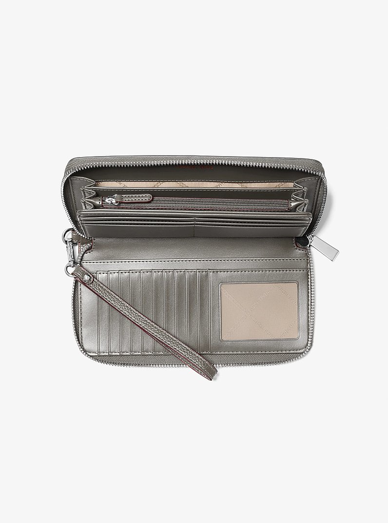 Cartera continental grande de piel granulada in PIZARRA | Michael Kors
