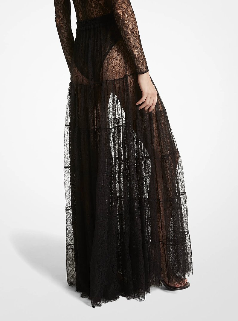 Chantilly Lace Skirt in BLACK | Michael Kors