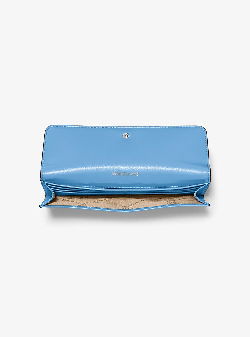 Billetera Jet Set grande de piel Saffiano con cierre a presi&oacute;n in PAC&Iacute;FICO SUR | Michael Kors